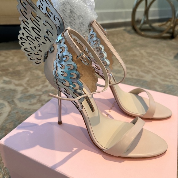 Sophia Webster Nude Evangeline Butterfly Heels Sandals sz 38 (US 7) - Picture 2 of 7